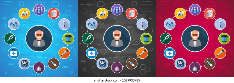 Diabetes flat icon concept. Vector illustration. Element template for design.