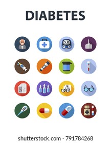 Diabetes flat icon. Vector illustration. Element template for design.