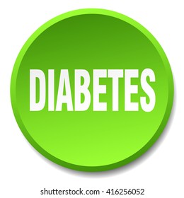 Diabetes Green Round Flat Isolated Push Button