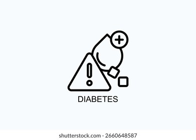 Ilustración vectorial aislada del icono o del logotipo de la diabetes