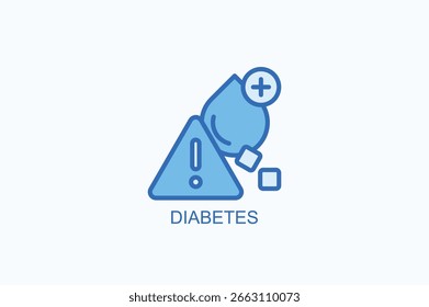 Ilustración vectorial aislada del icono o del logotipo de la diabetes
