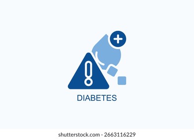 Ilustración vectorial aislada del icono o del logotipo de la diabetes