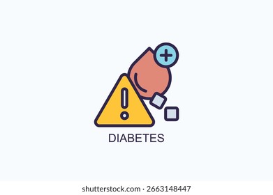 Ilustração Vetorial Isolada De Ícone Ou Logotipo De Diabetes