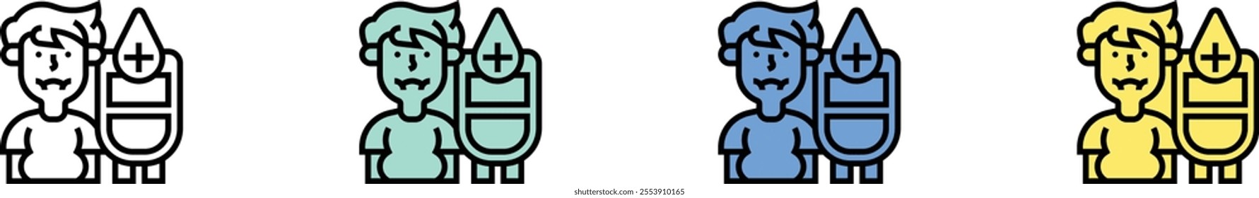 diabetes icon. Outline, Green, Blue and Yellow Style Design Isolated On White Background