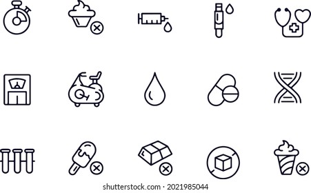 Diabetes icon set vector design 
