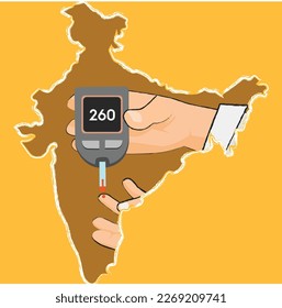 Diabetes in India concept Illustration vector