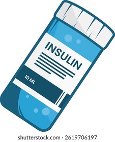 Diabetes Insulina Medicação Ilustração de Garrafa