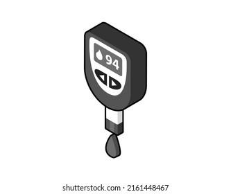 Diabetes isometric design icon. Vector web illustration. 3d colorful concept