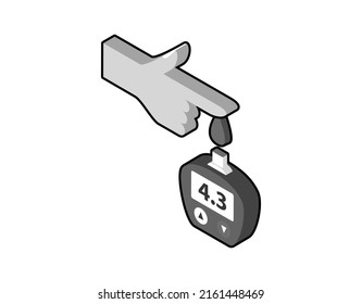 Diabetes isometric design icon. Vector web illustration. 3d colorful concept