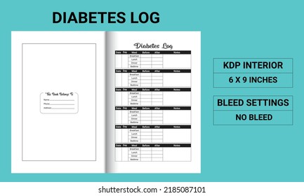 Diabetes Log Book - Kdp Interior