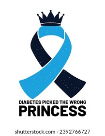 Diabetes wählte die falsche Prinzessin Support Squad Diabetes Awareness Montag Blue Love Ribbon-Shirt-Vorlage