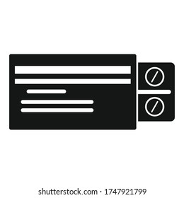 Icono de paquete de píldoras para la diabetes. Ilustración simple de píldoras de diabetes paquete icono vector para diseño web aislado en fondo blanco