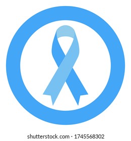 diabetes prevention logo blue ribbon in a circle on a white background