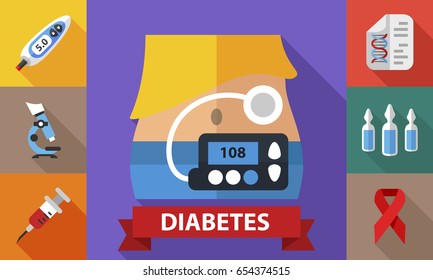 Diabetes pump concept. Vector illustration