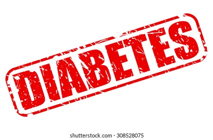 DIABETES red stamp text on white