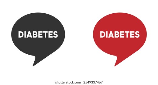 Diabetes Sprache Blase Vektor Symbole gesetzt