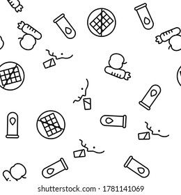 Diabetes-Zuckererkrankung Vektorgrafik - Illustration nahtloser Muster in dünner Linie