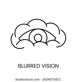 Diabetes symptom blurred vision line vector icon with editable stroke