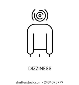 Diabetes symptom dizziness line vector icon with editable stroke