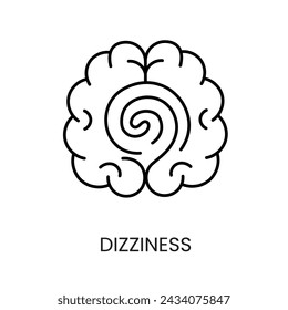 Diabetes symptom dizziness line vector icon with editable stroke