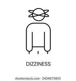 Diabetes symptom dizziness line vector icon with editable stroke