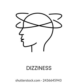 Diabetes symptom dizziness line vector icon with editable stroke