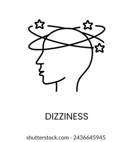 Diabetes symptom dizziness line vector icon with editable stroke