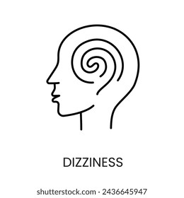 Diabetes symptom dizziness line vector icon with editable stroke