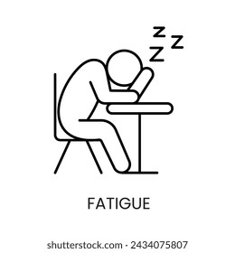 Vector de línea de fatiga de síntomas de la diabetes con el trazo editable