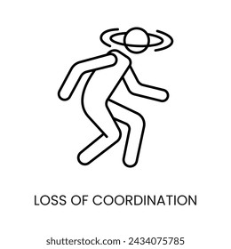 Diabetes symptom loss of coordination vector line icon with editable stroke