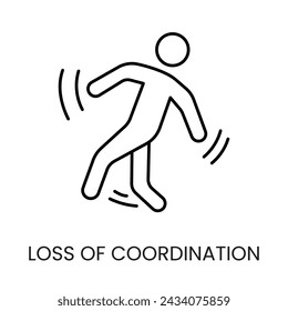 Diabetes symptom loss of coordination vector line icon with editable stroke