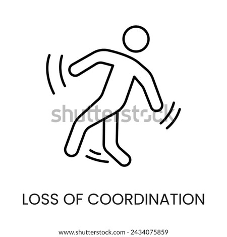 Diabetes symptom loss of coordination vector line icon with editable stroke