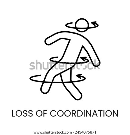 Diabetes symptom loss of coordination vector line icon with editable stroke