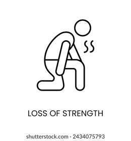 Diabetes symptom loss of strength line vector icon with editable stroke