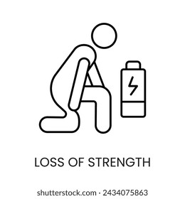 Diabetes symptom loss of strength line vector icon with editable stroke