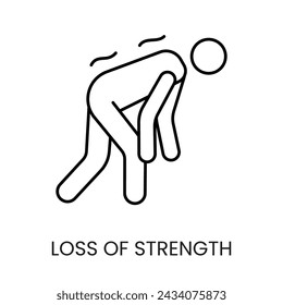 Diabetes symptom loss of strength line vector icon with editable stroke