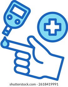 Diabetes Test Icon Blue Vector Illustration