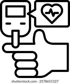 Diabetes Test Icon Line Vector Illustration
