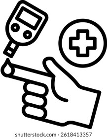 Diabetes Test Icon Line Vector Illustration