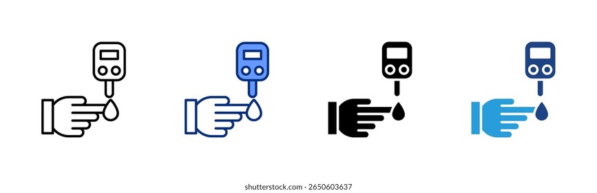 Diabetes Test icon sheet multiple style collection