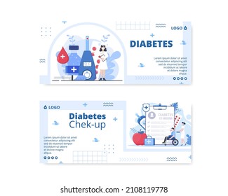 Banner für Diabetestungen Vorlage Flach Design Illustration Bearbeitbar auf Square Hintergrund geeignet für Social Media im Gesundheitswesen oder Grußkarte