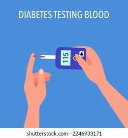 Diabetes prueba el concepto de la sangre ilustración vectorial en el fondo blanco.