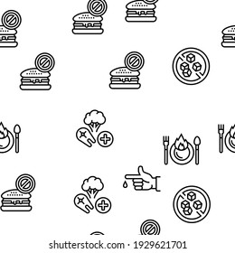 Diabetes Treatment Vector Seamless Pattern Thin Line Illustration