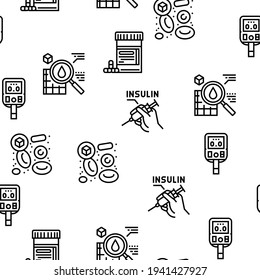 Ilustración delgada de líneas delgadas del vector de tratamiento de la diabetes