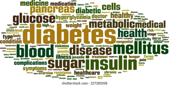 Diabetes word cloud concept. Vector illustration