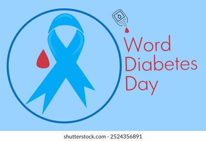 Diabetes dia mundial Modelo de design de vetor bom para o uso de celebração. Projeto do Mês Nacional do Diabetes. Design de fita azul. design plano. eps 10 ilustração vetorial