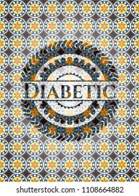 Diabetic arabesque emblem background. arabic decoration.