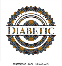 Diabetic arabesque emblem background. arabic decoration.