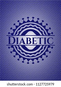 Diabetic badge with jean texture
