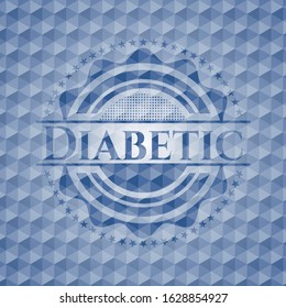 Diabetic blue badge with geometric pattern. Vector Illustration. Detailed.